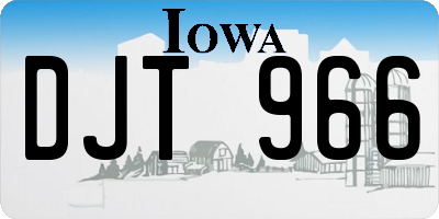 IA license plate DJT966