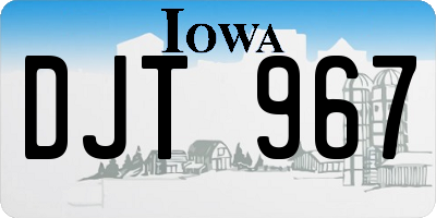 IA license plate DJT967