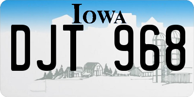 IA license plate DJT968