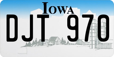 IA license plate DJT970