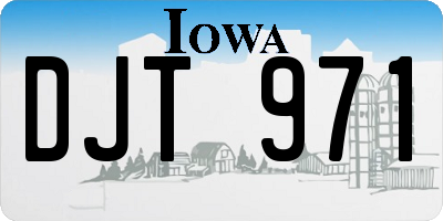 IA license plate DJT971