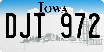 IA license plate DJT972