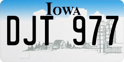 IA license plate DJT977