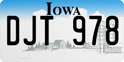 IA license plate DJT978