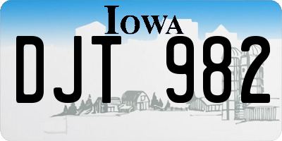 IA license plate DJT982