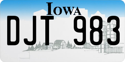 IA license plate DJT983