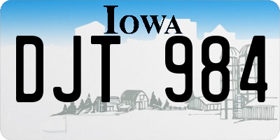 IA license plate DJT984