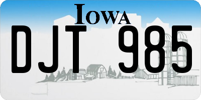 IA license plate DJT985