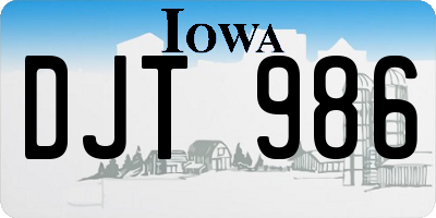 IA license plate DJT986