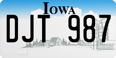 IA license plate DJT987