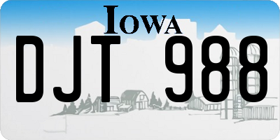 IA license plate DJT988