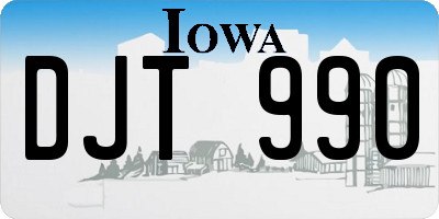 IA license plate DJT990