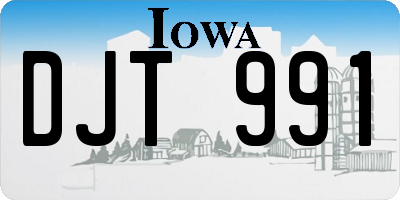IA license plate DJT991