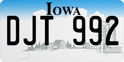 IA license plate DJT992