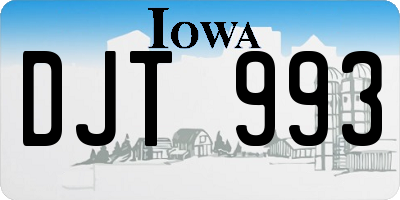 IA license plate DJT993