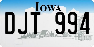 IA license plate DJT994