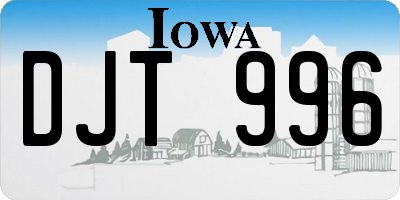 IA license plate DJT996