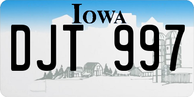 IA license plate DJT997