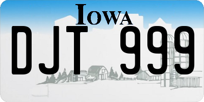 IA license plate DJT999