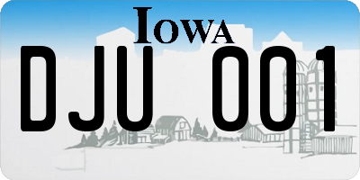 IA license plate DJU001