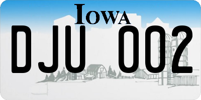 IA license plate DJU002