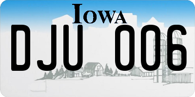 IA license plate DJU006