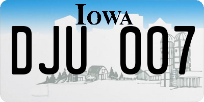 IA license plate DJU007
