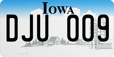 IA license plate DJU009