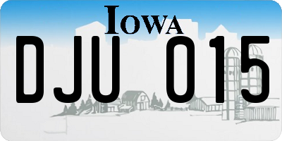 IA license plate DJU015