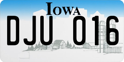 IA license plate DJU016