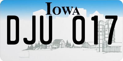 IA license plate DJU017