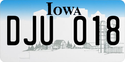 IA license plate DJU018