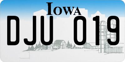 IA license plate DJU019