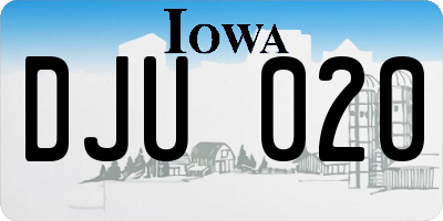 IA license plate DJU020