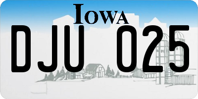 IA license plate DJU025