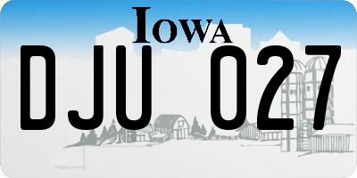 IA license plate DJU027