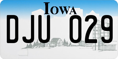 IA license plate DJU029
