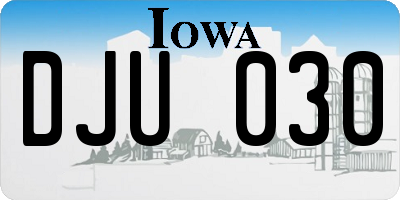 IA license plate DJU030