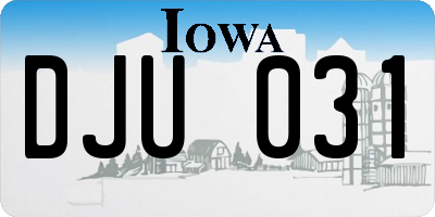 IA license plate DJU031