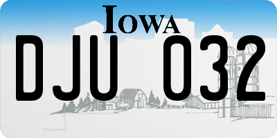 IA license plate DJU032
