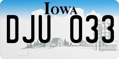 IA license plate DJU033