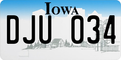 IA license plate DJU034