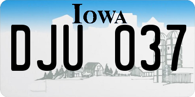 IA license plate DJU037