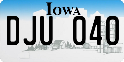 IA license plate DJU040