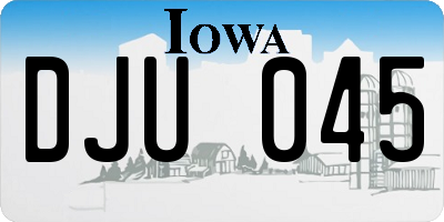 IA license plate DJU045