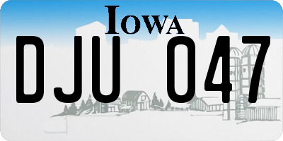 IA license plate DJU047