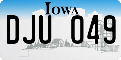 IA license plate DJU049