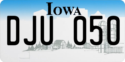 IA license plate DJU050