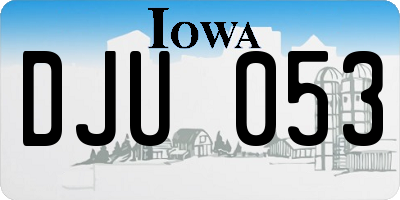 IA license plate DJU053