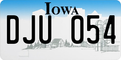 IA license plate DJU054